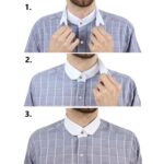 Mens Peaky Blinders Shirt Removable Collar Penny Button Check Nehru Collarless - Knighthood Store