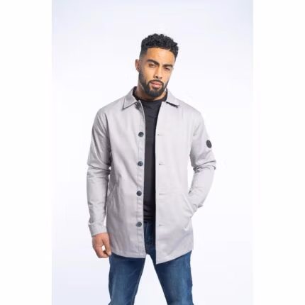 Mens Mid Length Overcoat Jacket Light Weight Smart Casual Beige Navy Mac - Knighthood Store