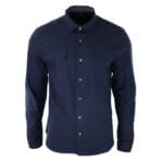 Camisa informal elegante para hombre, gris, azul marino, corte holgado, clásica, con botones y bolsillos - Knighthood Store