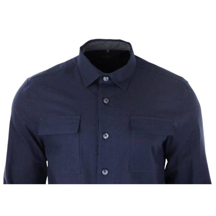 Camisa informal elegante para hombre, gris, azul marino, corte holgado, clásica, con botones y bolsillos - Knighthood Store