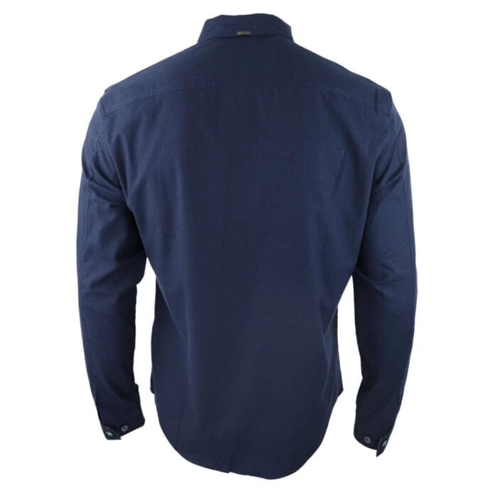 Camisa informal elegante para hombre, gris, azul marino, corte holgado, clásica, con botones y bolsillos - Knighthood Store