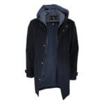 Herren 3/4 Langer Mantel Jacke Mantel Abnehmbare Kapuze Smart Casual Winter Warme Wolle - Knighthood Store