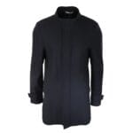 Herren 3/4 Langer Mantel Jacke Mantel Abnehmbare Kapuze Smart Casual Winter Warme Wolle - Knighthood Store