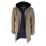 Herren 3/4 Langer Mantel Jacke Mantel Abnehmbare Kapuze Smart Casual Winter Warme Wolle - Knighthood Store
