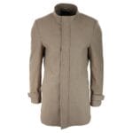 Herren 3/4 Langer Mantel Jacke Mantel Abnehmbare Kapuze Smart Casual Winter Warme Wolle - Knighthood Store