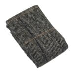 Mens Womens Boys Herringbone Tweed Bow Tie Check Tan Brown Grey Wool - Knighthood Store