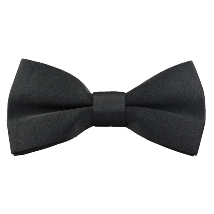 Pajarita clásica de satén negro con clip para hombre y niño, unisex, para esmoquin o camisa - Knighthood Store