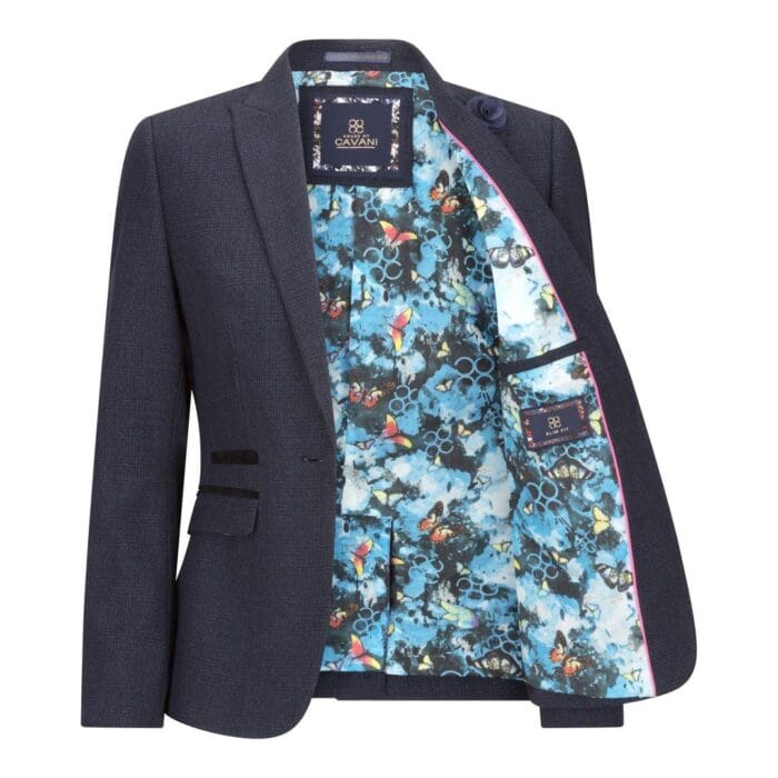 Giacca da caccia classica in lana con blazer a quadri blu navy in tweed da donna, stile vintage anni '20 - Knighthood Store