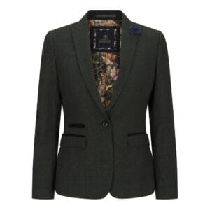 Damen Tweed Grün Kariert Blazer Wolle Klassische Jagdjacke Vintage 1920er Retro - Knighthood Store