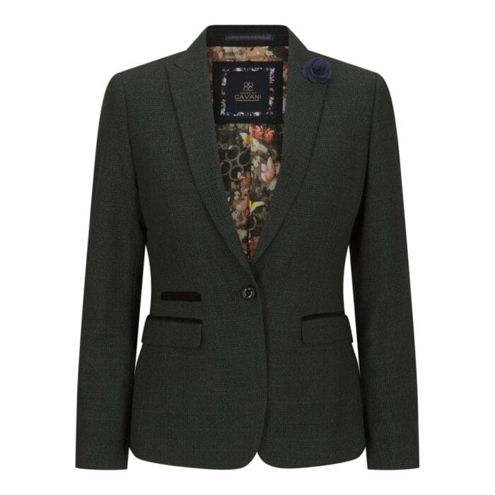Giacca da caccia classica in lana con blazer a quadri verdi in tweed da donna, stile vintage anni '20 - Knighthood Store