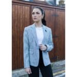 Ladies Tweed Beige Blazer Wool Classic Hunting Jacket Vintage 1920s Retro - Knighthood Store