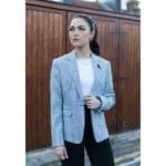 Ladies Tweed Beige Blazer Wool Classic Hunting Jacket Vintage 1920s Retro - Knighthood Store