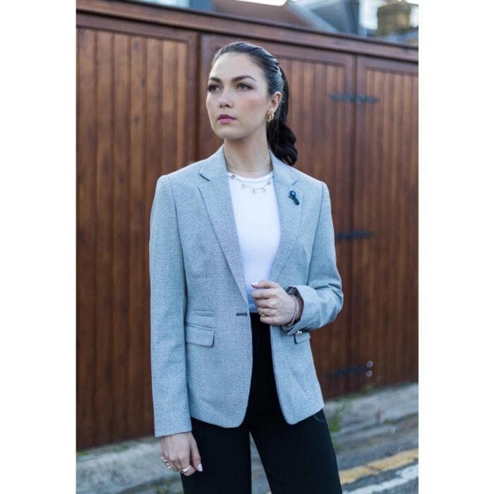 Ladies Tweed Beige Blazer Wool Classic Hunting Jacket Vintage 1920s Retro - Knighthood Store