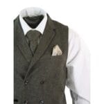 Chaleco cruzado clásico Gatsby Blinders de tweed de espiga para hombre - Tienda Knighthood