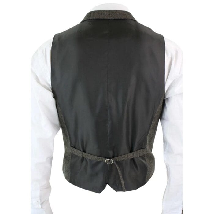 Chaleco cruzado clásico Gatsby Blinders de tweed de espiga para hombre - Tienda Knighthood