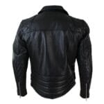 Mens Cross Zip Cow Hide Padded Biker Jacket White Black Brando Vintage - Knighthood Store