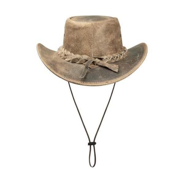 Australischer Wildlederhut im Vintage-Stil, braun, Outback-Reithut, Cowboyhut, Buschhut, Unisex, klassisch – Knighthood Store