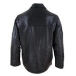 Mens Casual Real Leather Jacket Button Box Black Brown Mid Length Classic Coat - Knighthood Store