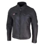 Herren Echtleder Biker Rennjacke Streifen Reißverschluss Retro Casual Grau Gelb Kurz - Knighthood Store