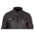 Herren Echtleder Biker Rennjacke Streifen Reißverschluss Retro Casual Grau Gelb Kurz - Knighthood Store