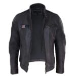 Herren Echtleder Biker Rennjacke Streifen Reißverschluss Retro Casual Grau Gelb Kurz - Knighthood Store