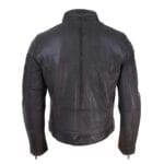 Herren Echtleder Biker Rennjacke Streifen Reißverschluss Retro Casual Grau Gelb Kurz - Knighthood Store