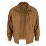 Blouson aviateur classique pour homme en cuir véritable noir et nubuck délavé marron - Knighthood Store