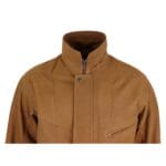 Blouson aviateur classique pour homme en cuir véritable noir et nubuck délavé marron - Knighthood Store