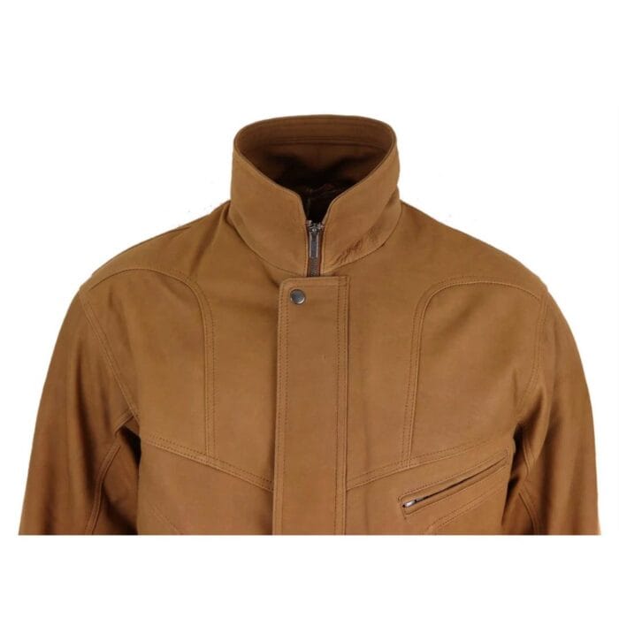 Blouson aviateur classique pour homme en cuir véritable noir et nubuck délavé marron - Knighthood Store