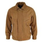 Blouson aviateur classique pour homme en cuir véritable noir et nubuck délavé marron - Knighthood Store