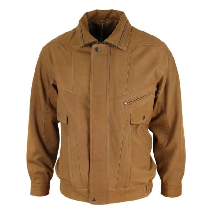 Blouson aviateur classique pour homme en cuir véritable noir et nubuck délavé marron - Knighthood Store