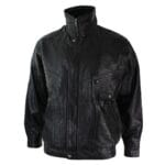 Blouson aviateur classique pour homme en cuir véritable noir et nubuck délavé marron - Knighthood Store