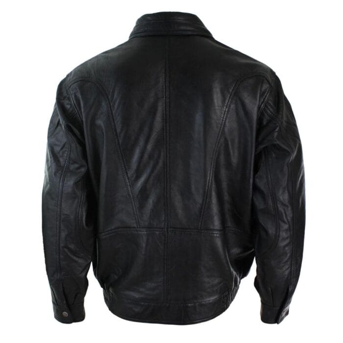 Blouson aviateur classique pour homme en cuir véritable noir et nubuck délavé marron - Knighthood Store