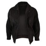 Blouson aviateur classique pour homme en cuir véritable noir et nubuck délavé marron - Knighthood Store