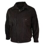 Blouson aviateur classique pour homme en cuir véritable noir et nubuck délavé marron - Knighthood Store