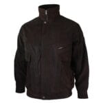 Blouson aviateur classique pour homme en cuir véritable noir et nubuck délavé marron - Knighthood Store