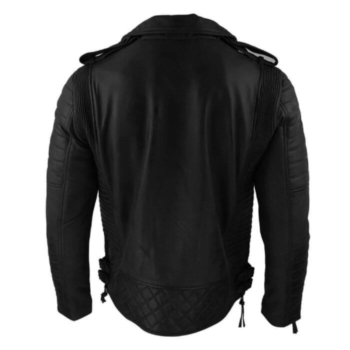 Mens Biker Jacket Cross Zip Black Wine Retro Vintage Tailored Fit Rock Punk - Knighthood Store