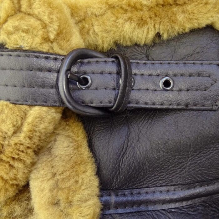 Mens Vintage Brown Real Sheepskin Zip Flying Jacket Pilot Flight Ginger Cream - Knighthood Store