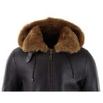 Mens Real Leather Sherling Sheepskin Hood Jacket Vintage Aviator Flying Pilot - Knighthood Store