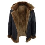 Mens Real Leather Sherling Sheepskin Hood Jacket Vintage Aviator Flying Pilot - Knighthood Store