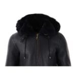 Mens Real Leather Sherling Sheepskin Hood Jacket Vintage Aviator Flying Pilot - Knighthood Store
