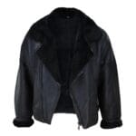 Mens Real Leather Sherling Cross Zip Sheepskin B3 Flying Pilot Jacket Warm Winter - Knighthood Store