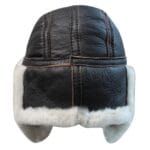 Mens Genuine Sheepskin Pilot Aviator Trapper Hat Brown Ginger Beige Flying - Knighthood Store