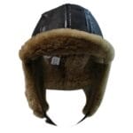 Mens Genuine Sheepskin Pilot Aviator Trapper Hat Brown Ginger Beige Flying - Knighthood Store