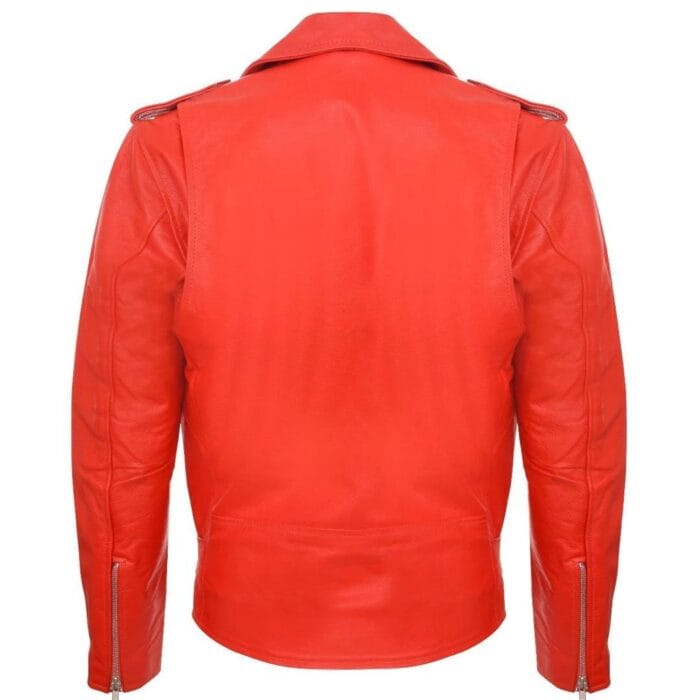 Chaqueta de motociclista Brando de cuero auténtico con cremallera cruzada para hombre - Knighthood Store