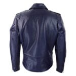 Chaqueta de motociclista Brando de cuero auténtico con cremallera cruzada para hombre - Knighthood Store