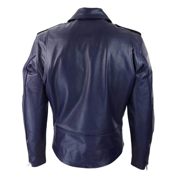 Chaqueta de motociclista Brando de cuero auténtico con cremallera cruzada para hombre - Knighthood Store