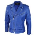 Chaqueta de motociclista Brando de cuero auténtico con cremallera cruzada para hombre - Knighthood Store