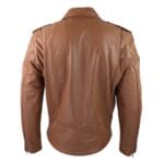 Chaqueta de motociclista Brando de cuero auténtico con cremallera cruzada para hombre - Knighthood Store