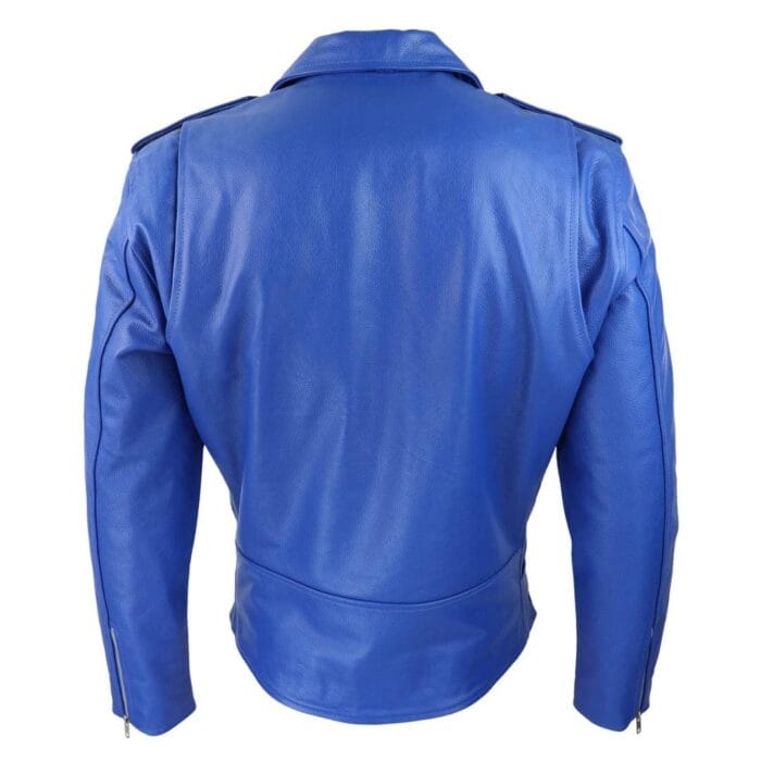 Chaqueta de motociclista Brando de cuero auténtico con cremallera cruzada para hombre - Knighthood Store